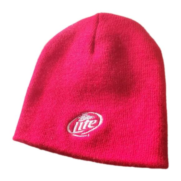 Vintage Miller Beer Beanie head wear Red One Size - Picture 1 of 4